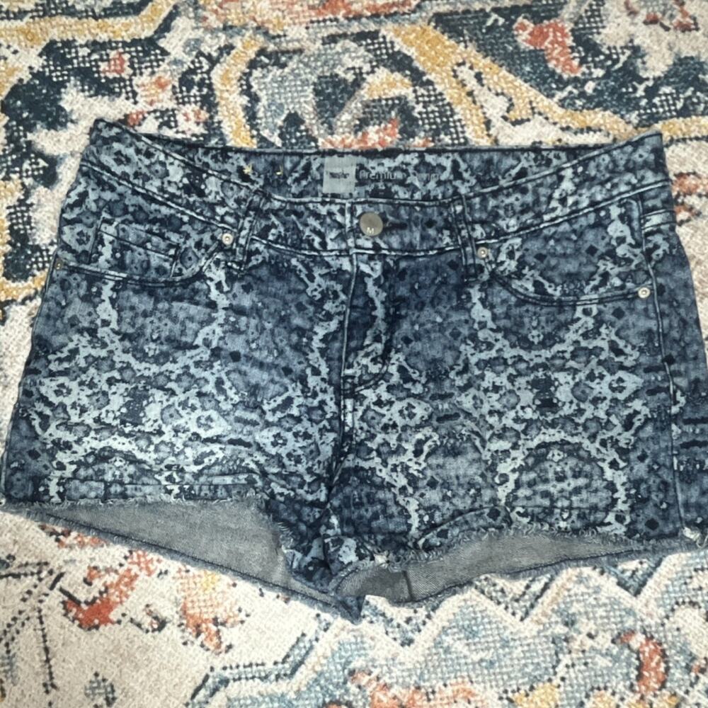 Mossimo Target Premium Denim Cutoff Shorts Marble Print Size 6 Y2K 2013